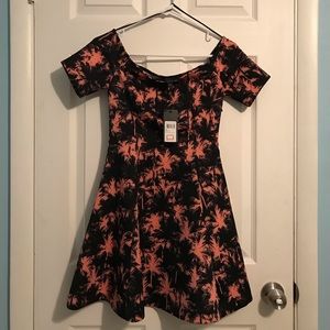 Palm tree printed dress